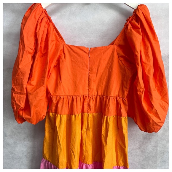 FARM RIO Tiered Colorblocked 3/4 sleeve Maxi Dress XS - Picture 10 of 17